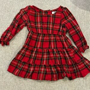 Old Navy red plaid cotton dress. 18-24mo